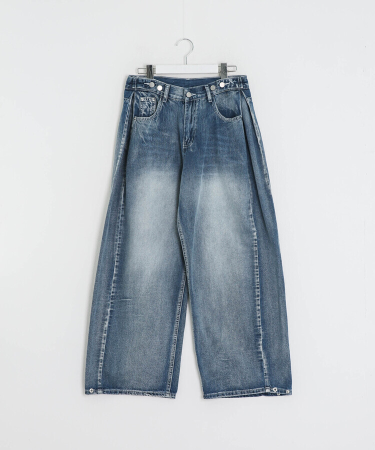 ピンタックバルーンデニムパンツ