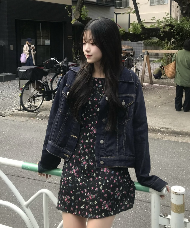 플라워 플리츠 미니 원피스 블랙