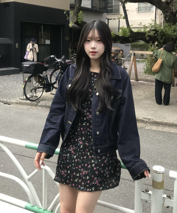 플라워 플리츠 미니 원피스 블랙