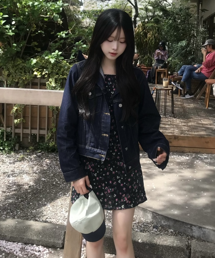 플라워 플리츠 미니 원피스 블랙