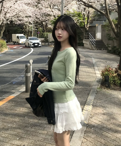 スリムフィットボタントップス MINT