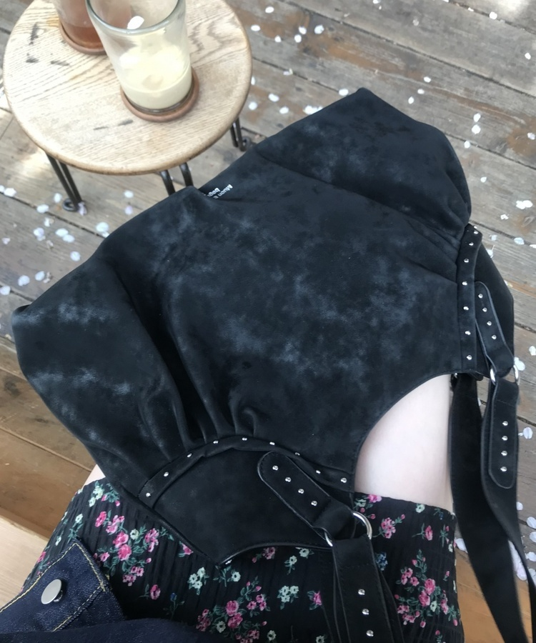 ヴィンテージスタッズシャーリングバッグ BLACK
