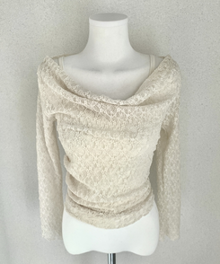 【SET】レースメッシュドレープオフショルダー キャミソール