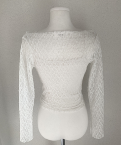 【SET】レースメッシュドレープオフショルダー キャミソール