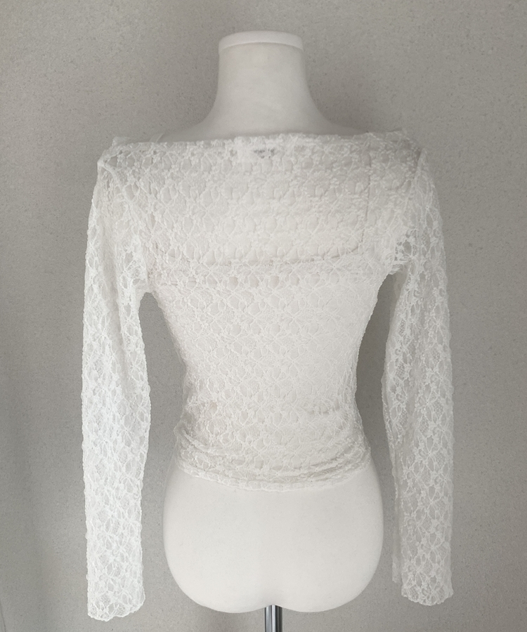 【SET】レースメッシュドレープオフショルダー キャミソール