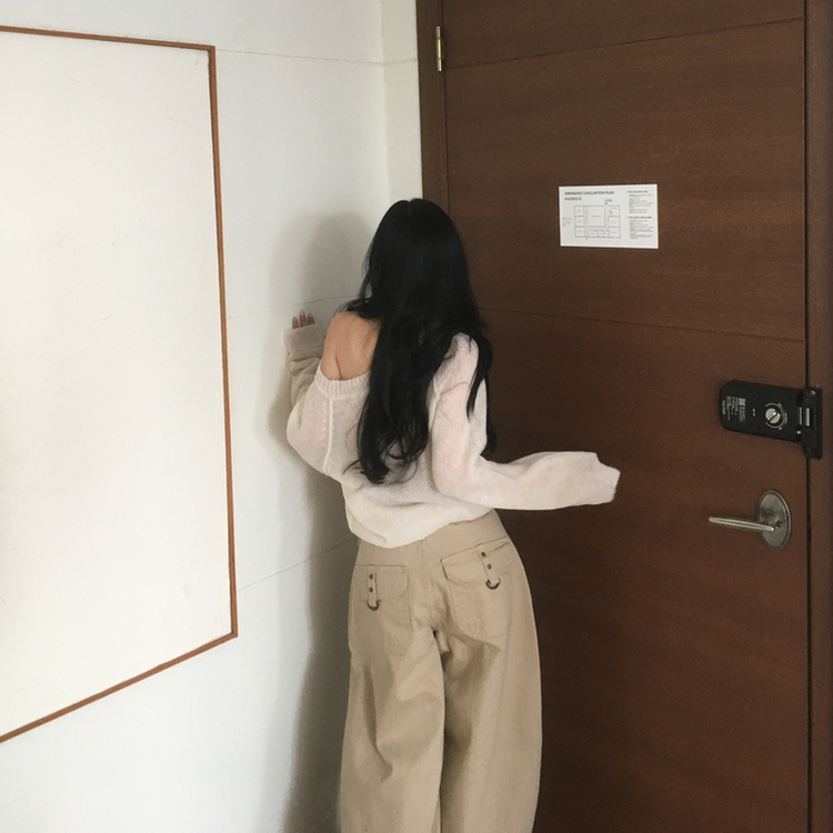 デイリーワンオフショルダーニット(7color) IVORY