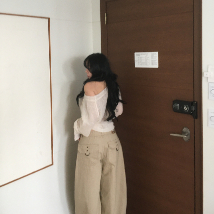 デイリーワンオフショルダーニット(7color) IVORY