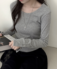 ボタンスナップ長袖Tシャツ(6color) MELANGE