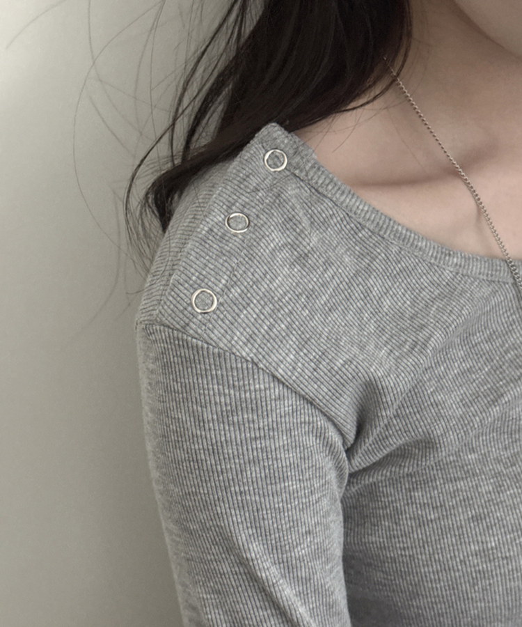 ボタンスナップ長袖Tシャツ(6color) MELANGE