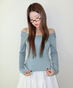 【SET】レイヤードバイカラーキャミソール＋長袖Tシャツ BROWN