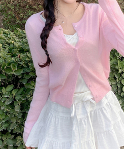 レーススリム長袖ニットT IVORY