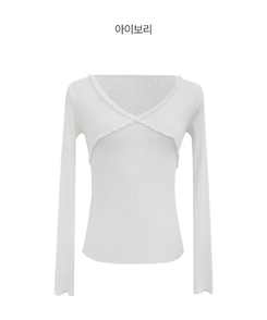 レーススリム長袖ニットT
