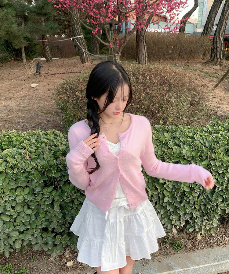 レーススリム長袖ニットT IVORY