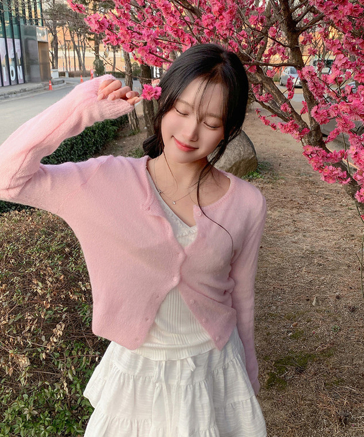 レーススリム長袖ニットT IVORY