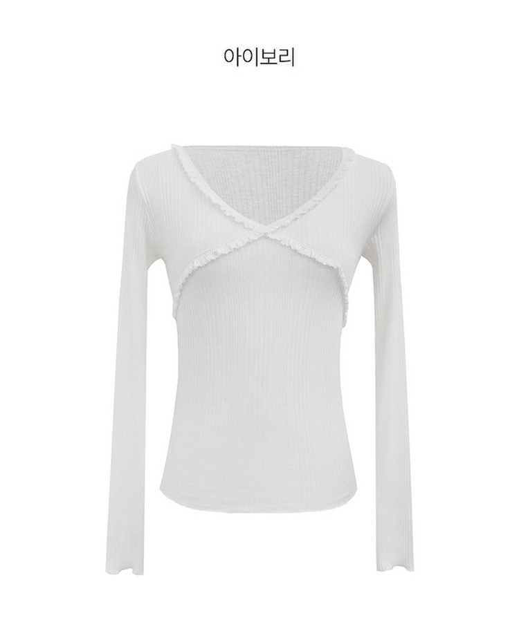 レーススリム長袖ニットT