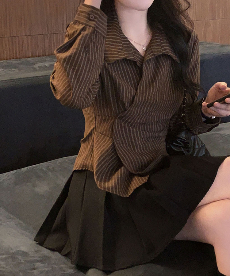 구김걱정없는 탄탄함시카고 플리츠 벨트SET 미니 A라인 스커트 블랙