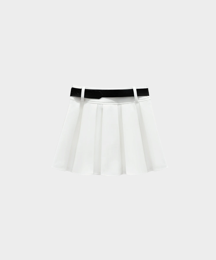 구김걱정없는 탄탄함시카고 플리츠 벨트SET 미니 A라인 스커트