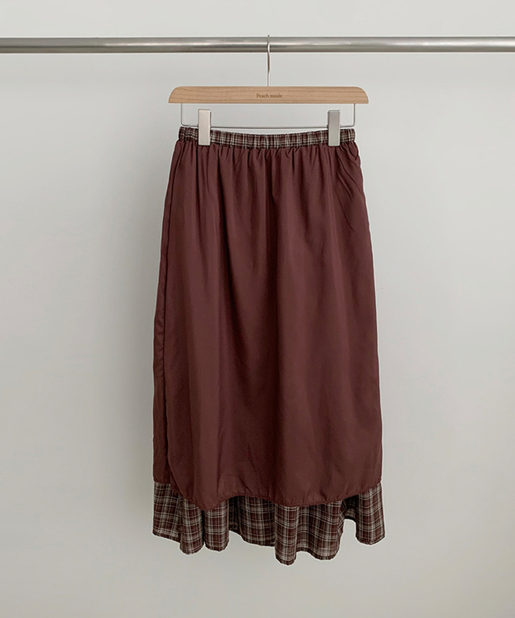 ティアードチェックロングスカート