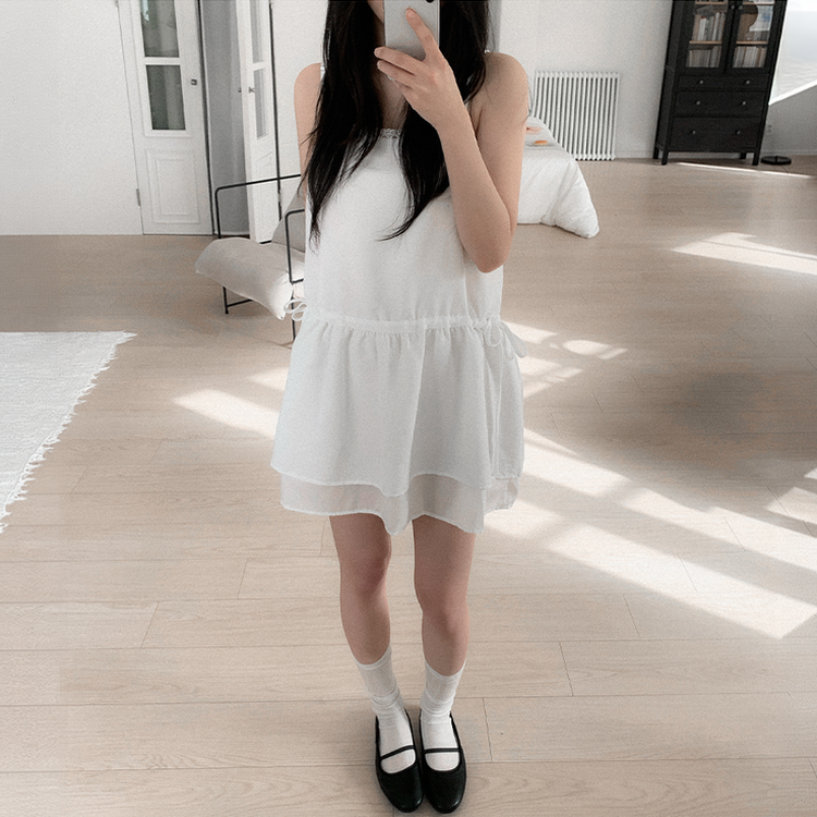 シフォンレイヤードミニキャミソールワンピース IVORY