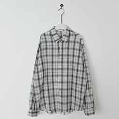 ビンテージチェックロングシアーシャツ(6color)
