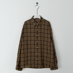 ビンテージチェックロングシアーシャツ(6color)