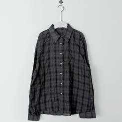 ビンテージチェックロングシアーシャツ(6color)