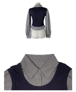 一体型レイヤードビスチェシャツ