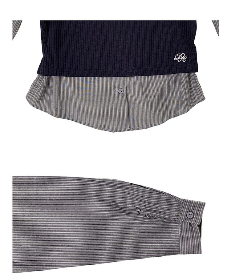 一体型レイヤードビスチェシャツ