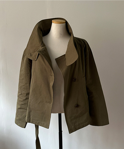 ハイネックコットンショートトレンジャケット