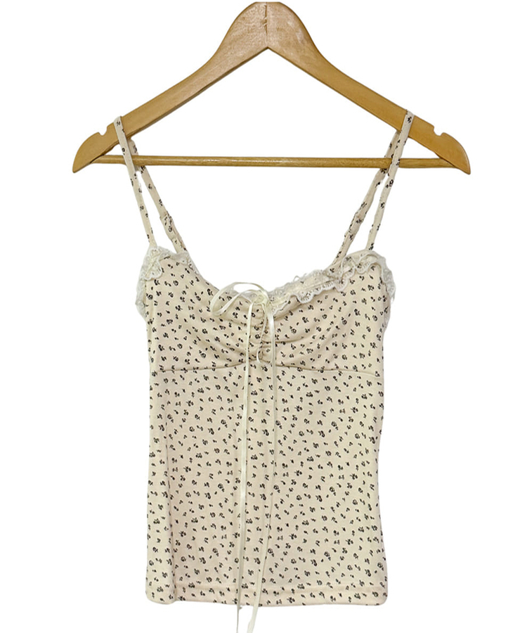 【SET】フラワーレースキャミソール＋カーディガン