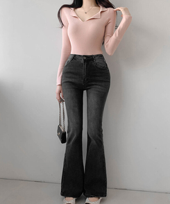 デイリーブーツカットデニムパンツ(6color) BLACK DENIM