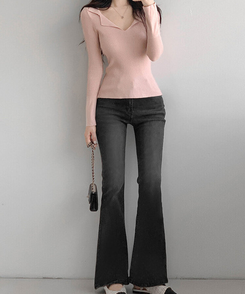 デイリーブーツカットデニムパンツ(6color) BLACK DENIM