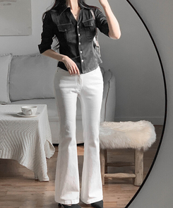 デイリーブーツカットデニムパンツ(6color) IVORY