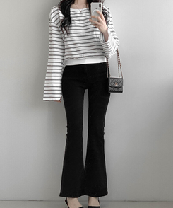 デイリーブーツカットデニムパンツ(6color) BLACK