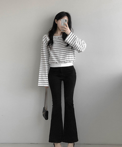 デイリーブーツカットデニムパンツ(6color) BLACK