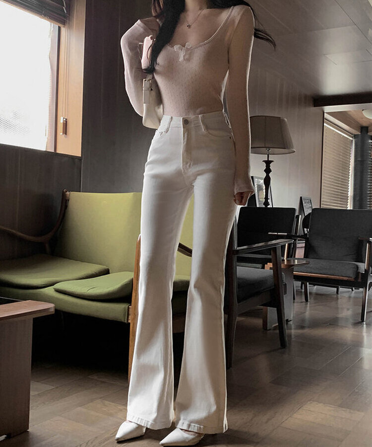 デイリーブーツカットデニムパンツ(6color) IVORY