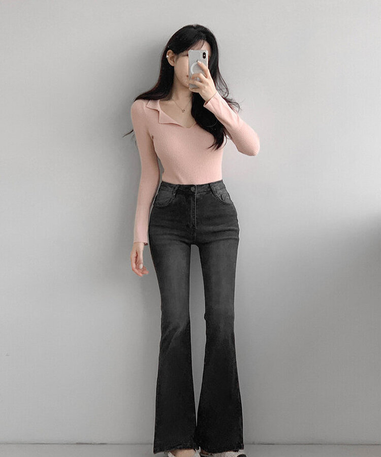 デイリーブーツカットデニムパンツ(6color) BLACK DENIM