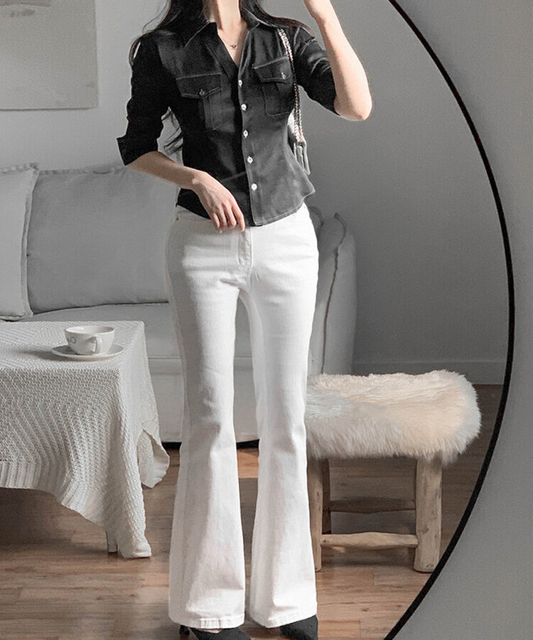 デイリーブーツカットデニムパンツ(6color) IVORY