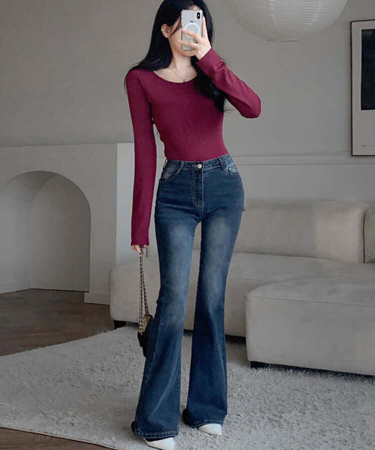 デイリーブーツカットデニムパンツ(6color) DARK BLUE