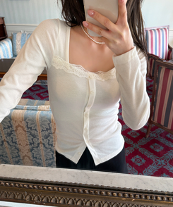 レーズスクエアネックTシャツ CREAM