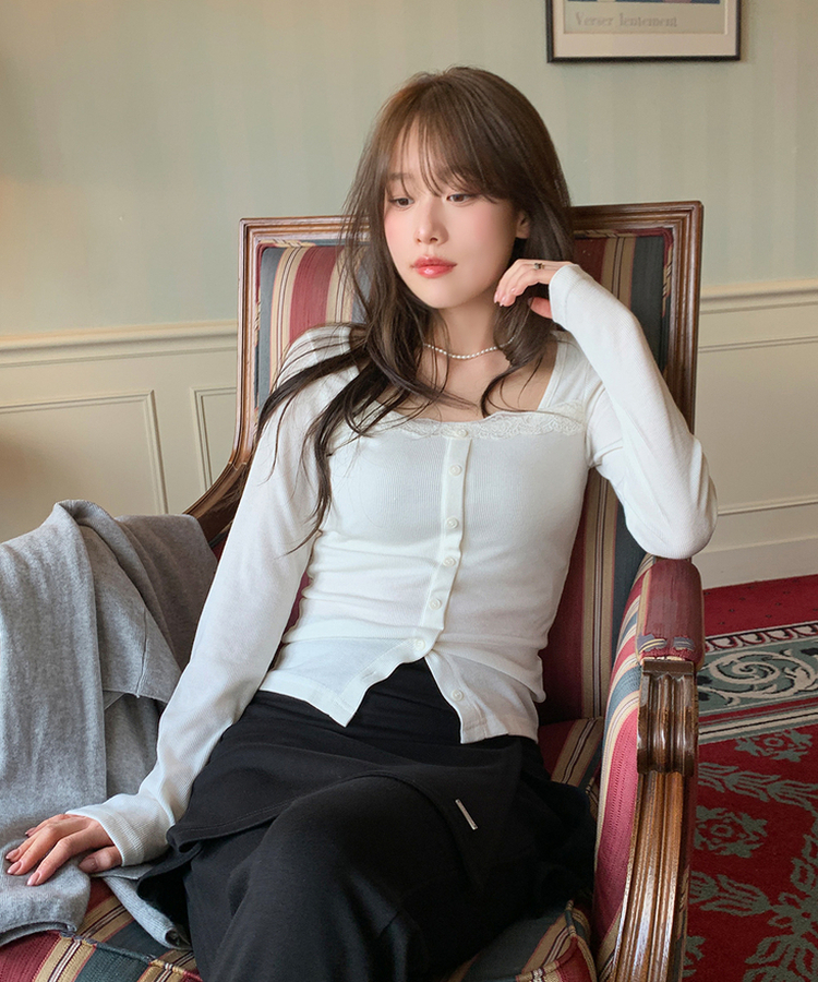 レーズスクエアネックTシャツ CREAM