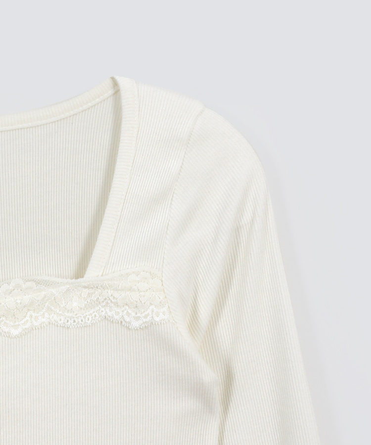 レーズスクエアネックTシャツ