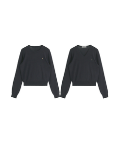 (MADE／イージーウォッシャブル／2ネックタイプ)   ペンダント ラウンド・Vネック ウォッシャブル 長袖 ニット