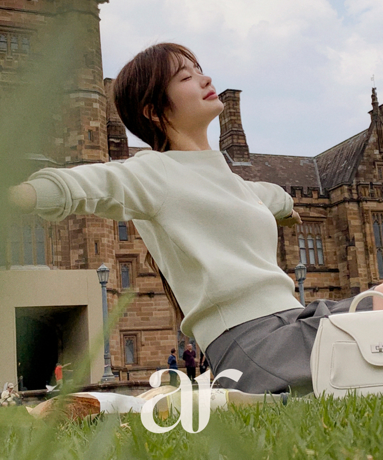 (MADE／イージーウォッシャブル／2ネックタイプ)   ペンダント ラウンド・Vネック ウォッシャブル 長袖 ニット   MELON MINT