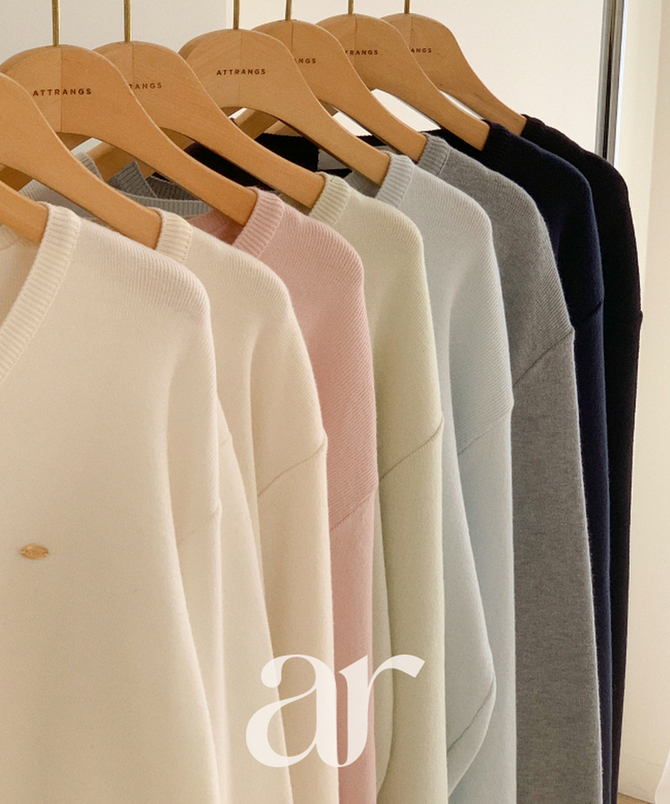 (MADE／イージーウォッシャブル／2ネックタイプ)   ペンダント ラウンド・Vネック ウォッシャブル 長袖 ニット