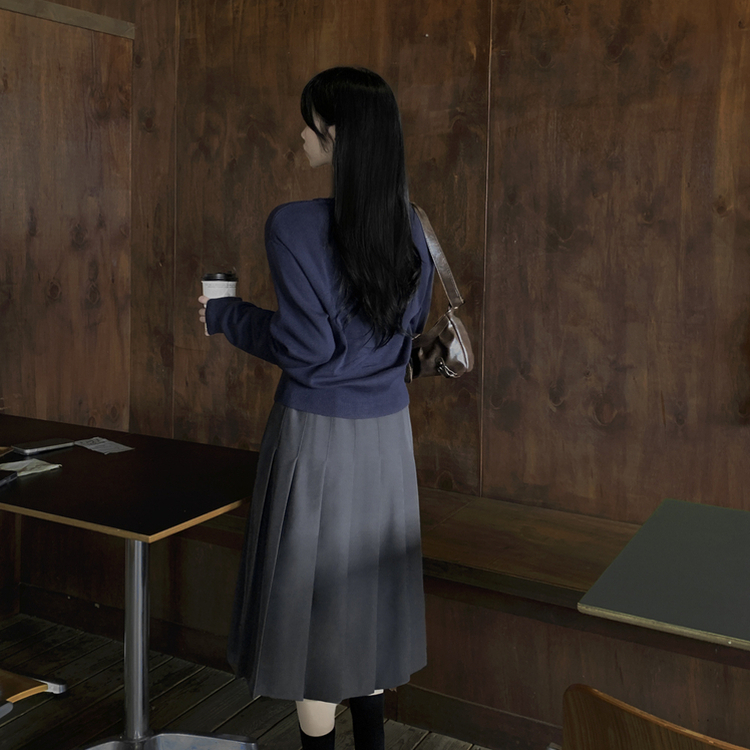 ビンテージプリーツミディスカート CHARCOAL