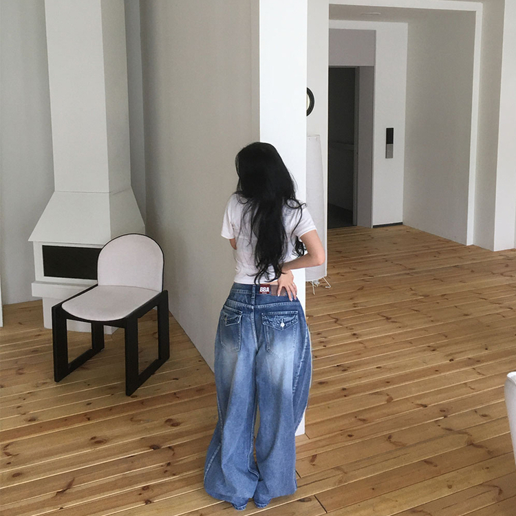 【丈別】バルーンワイドデニム MID DENIM