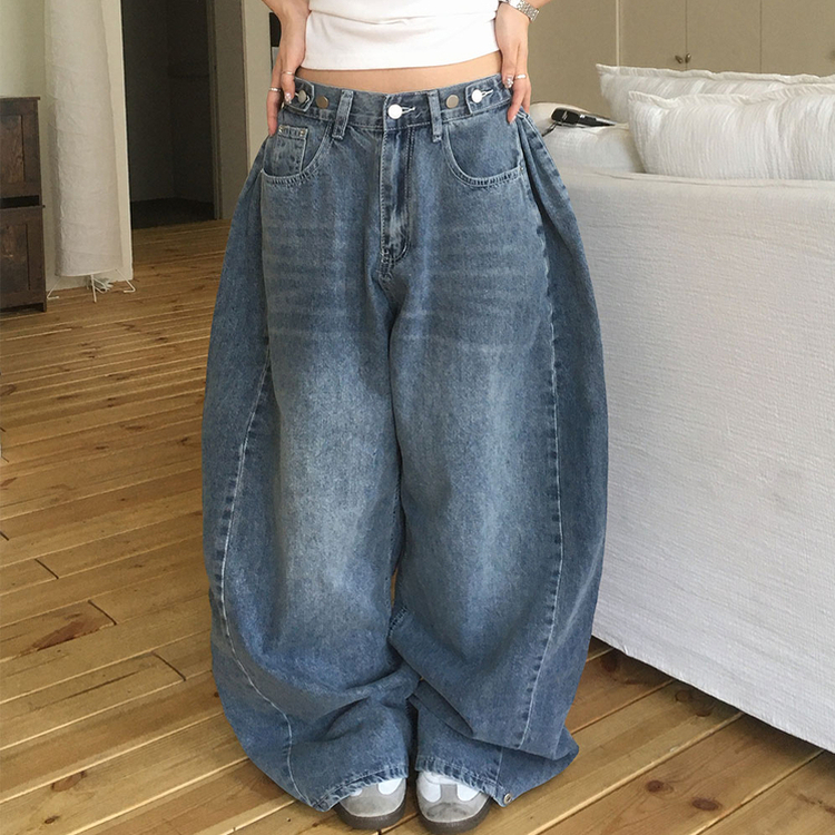 【丈別】バルーンワイドデニム DEEP DENIM