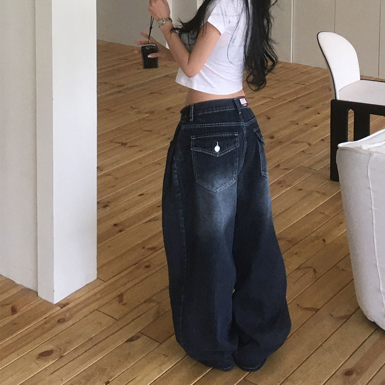 【丈別】バルーンワイドデニム BLACK DENIM