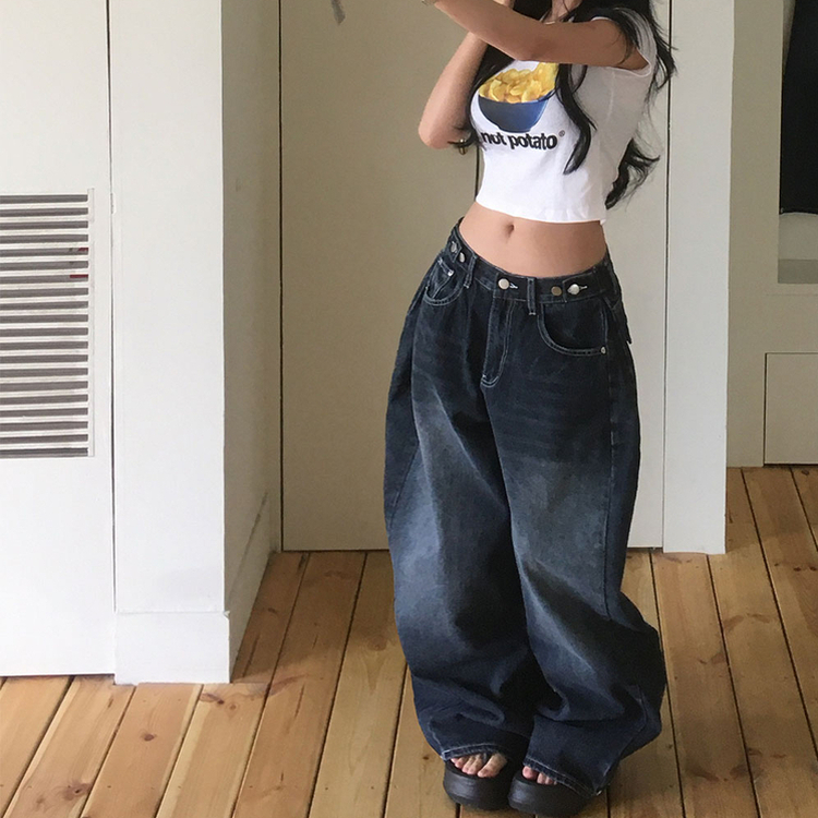 【丈別】バルーンワイドデニム BLACK DENIM